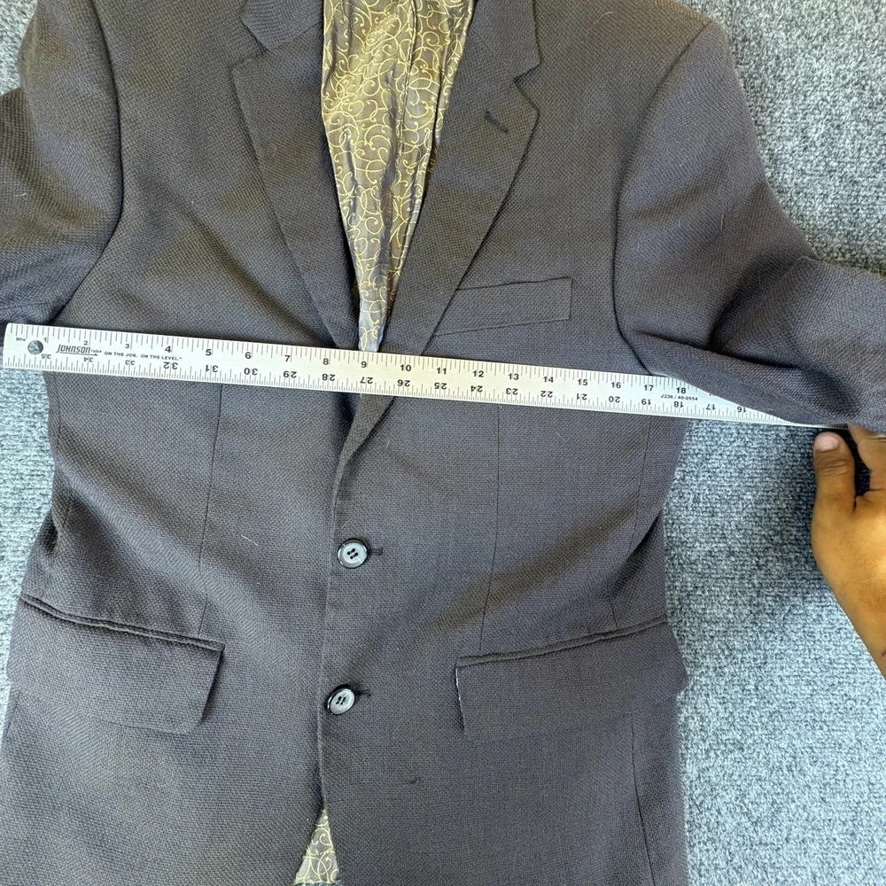 Cosani Blazer Jacket Mens 38S Brown Wool Elbow Patches Single Breasted Formal